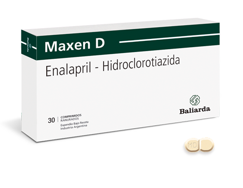 Maxen D_10-25_10.png Maxen D Hidroclorotiazida Enalapril enzima convertidora de angiotensina Enalapril diurético. Antihipertensivo Hipertensión arterial Hidroclorotiazida IECA Maxen D tension arterial